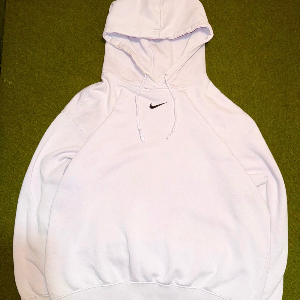 Modern Nike Embroidered Middle Swoosh Hoodie Light Lavender Crewneck Size S